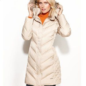 Ivory Kenneth Cole Reaction hooded coat